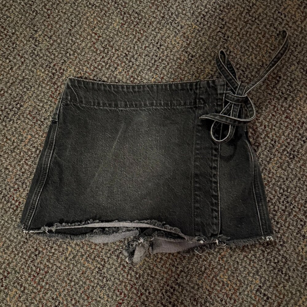 Small Altar'D State denim black mini skort